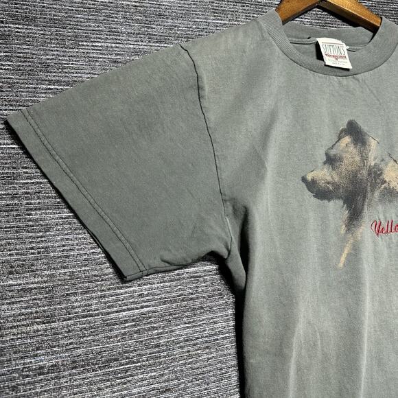Yellowstone National Park Vintage T Shirt Adult S Green Bear - Picture 6 of 14